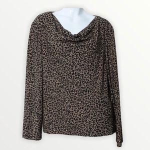 IN PHASE FASHION Leopard Print shimmer Blouse